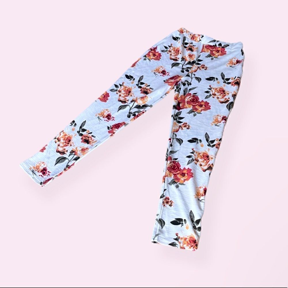 SHEIN White Floral Dress Pants (M)